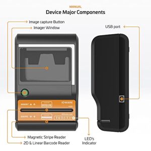 E-Seek M280 ID Reader - USB Flatbed Scanner & 2D Barcode Reader for Desktop