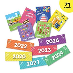 EAMAY Classroom Monthly Calendar Pocket Chart with 71 Cards for Kids Learning for Home(Black)