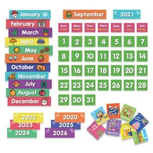 EAMAY Classroom Monthly Calendar Pocket Chart with 71 Cards for Kids Learning for Home(Black)