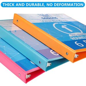 1 Inch 3 Ring Binders,SEEKIND View Binders,Holds Up to 8.5"11" Paper,Customizable Clear Cover,for Home,Office, and School Supply,6 Pack