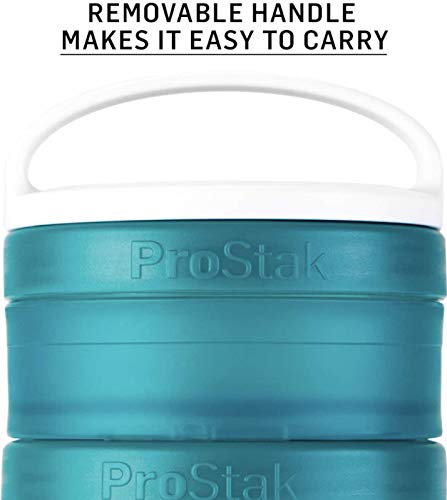 BlenderBottle ProStak Twist n’ Lock Storage Jars Expansion 3-Pak with Removable Handle, Pebble Grey