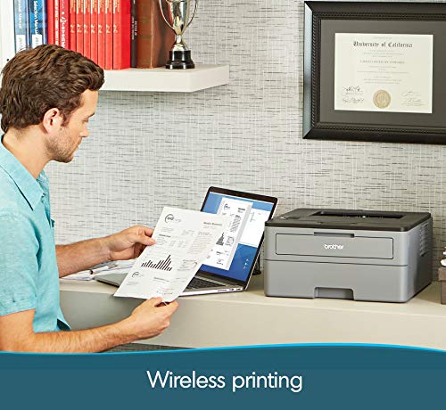 Brother Compact Monochrome Laser Printer, HL-L2350DW, Wireless Printing, Duplex Two-Sided Printing, Amazon Dash Replenishment Ready (Renewed)