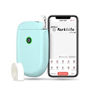 Marklife P11 Label Maker Machine with 4 Rolls Tape,Mini Thermal Wireless Inkless Sticker Printer Machine for Home Kitchen Office Organization