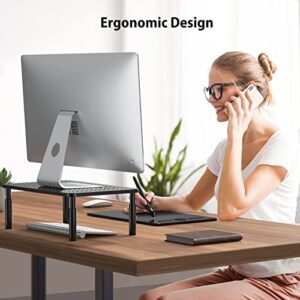 LORYERGO Monitor Stand, Monitor Riser 3 Height Adjustable, Laptop Stand Desk with Metal Vented Platform, Computer Stand for Printer, Laptop, PC Tower, Laptop Stand for Office & Home