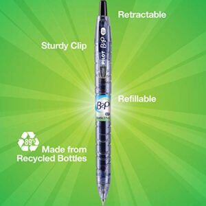 PILOT B2P - Bottle to Pen Refillable & Retractable Rolling Ball Gel Pen Made From Recycled Bottles, Fine Point, Black G2 Ink, 12-Pack (31600)