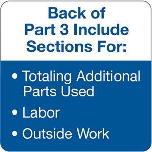 Adams Auto Repair Order Forms, 8.5 x 7.44 Inch, 3-Part, Carbonless, 50-Pack, White and Canary (GT3870)