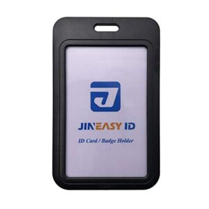 2 pack hard plastic vertical id badge holder slide open id card holder by jineasy id