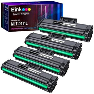 e-z ink (tm) compatible toner cartridge replacement for samsung 111s 111l mlt-d111s mlt-d111l to use with xpress m2020w xpress m2024w xpress m2070w xpress m2070fw printer (black, 4 pack)