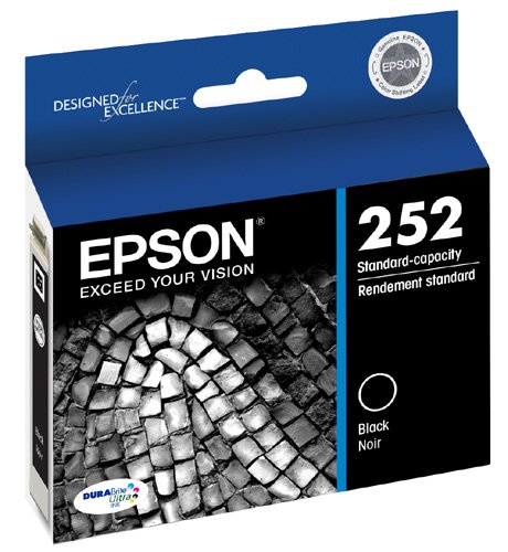 EPSON T252 DURABrite Ultra Ink Standard Capacity Black Cartridge (T252120-S) for select Epson WorkForce Printers