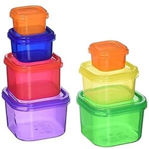 beachbody 21 day fix portion control containers, food storage and meal prep containers for weight loss program, bpa free, reusable, locking lids, color-coded, stop counting calories, 7 piece kit