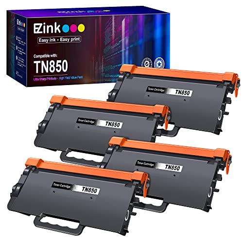 E-Z Ink (TM) Compatible Toner Cartridge Replacement for Brother TN850 TN 850 TN-850 TN820 TN 820 High Yield to use with HL-L6200dw HL-L6200dwt MFC-L5900dw MFC-L5850dw MFC-L5700dw (Black, 4 Pack)