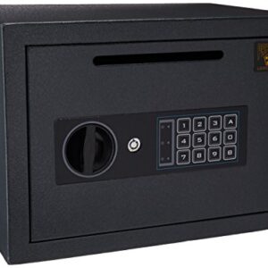 Drop Safe - Digital Safe Compact Steel Money Security Box with Keypad - Deposit Cash Easily – For Home or Business by Paragon Safe - Black