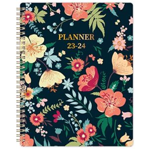 planner 2023-2024 – july 2023 – june 2024, academic planner/calendar 2023-2024, 2023-2024 planner weekly and monthly with printed tabs, 8″ x 10″, flexible cover, thick paper, perfect daily organizer – floral