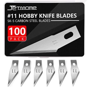 jetmore 100 pack hobby blades set #11 craft knife blades refill hobby knife replacement blades with storage box for art and craft scrapbooking supplies caving stencil