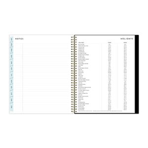 Blue Sky 2023 Weekly and Monthly Planner, January - December, 8.5" x 11", Clear Pocket Cover, Wirebound, Baccara Dark (142082)