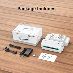 Tordorday Bluetooth Thermal Label Printer, 4 Rolls Thermal Labels with Bluetooth Shipping Label Printer for Shipping Packages