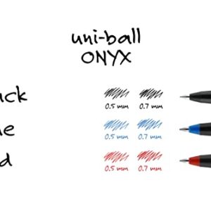 uni-ball Onyx Rollerball Pens Fine Point Micro Tip, 0.5mm, Black, 12 Pack