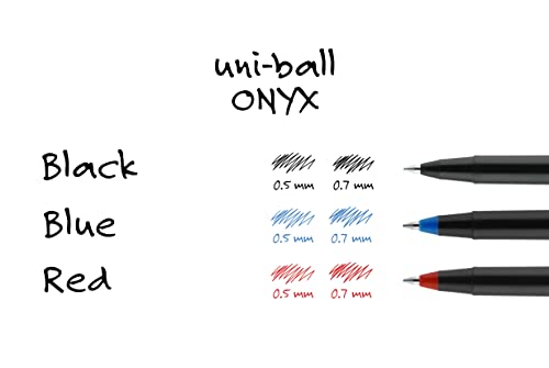 uni-ball Onyx Rollerball Pens Fine Point Micro Tip, 0.5mm, Black, 12 Pack