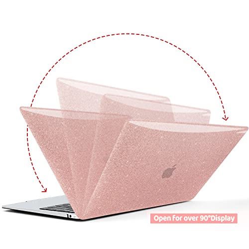 Anban Compatible with MacBook Air 13 inch Case 2022 2021 2020 2019 2018 Release A2337 M1 A2179 A1932 with Touch ID, Glitter Smooth Plastic Hard Shell Case + Keyboard Cover,MacBook Air 2021 Case Retina