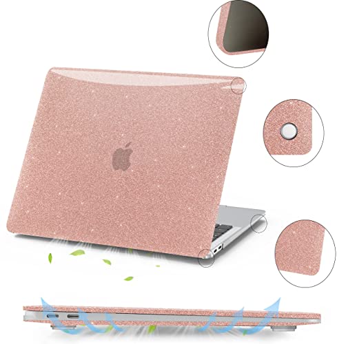 Anban Compatible with MacBook Air 13 inch Case 2022 2021 2020 2019 2018 Release A2337 M1 A2179 A1932 with Touch ID, Glitter Smooth Plastic Hard Shell Case + Keyboard Cover,MacBook Air 2021 Case Retina