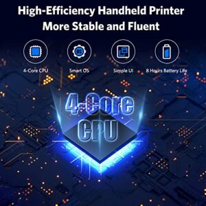 v4ink BENTSAI Handheld Printer BT-HH6105B2, Portable Handheld Inkjet Printer with 4.3 Inch LED Touch Screen Mobile Inkjet Coder 0.09-0.5’’ Print Height for QRCode Barcode Date Logo Text on Any Surface