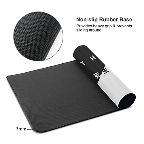 CDEB Black and White Cherry Blossom Gaming Mouse Pad XL, Extended Stitched Edges,Large Mouse Mat Desk Pad, Long Non Slip Rubber Base Mice Pad（31.5 X 11.8 Inch）