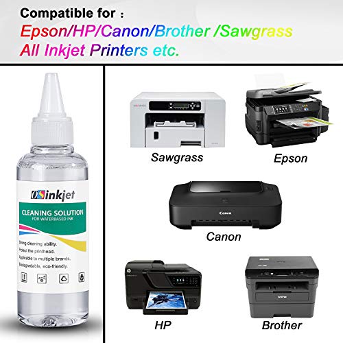 Osinkjet 100ml Printhead Cleaning Kit for Epson HP Brother Canon WF-7710 WF-3640 WF-7620 8600 8610 8620 WF-2750 WF-2650 ET-2750 ET-2650 C88 Liquid Printers Nozzle