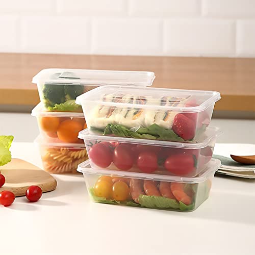 16oz Food Storage Containers with Airtight Lids, 50Pcs Disposable Clear Meal Prep Containers, Reusable Deli Containers with Lids, Great for Your Slime Kit, Leakproof, Microwaveable, Dishwasher & Freezer Safe