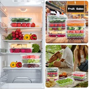 16oz Food Storage Containers with Airtight Lids, 50Pcs Disposable Clear Meal Prep Containers, Reusable Deli Containers with Lids, Great for Your Slime Kit, Leakproof, Microwaveable, Dishwasher & Freezer Safe