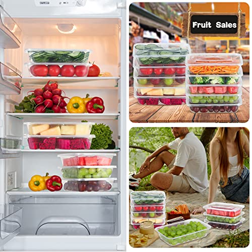 16oz Food Storage Containers with Airtight Lids, 50Pcs Disposable Clear Meal Prep Containers, Reusable Deli Containers with Lids, Great for Your Slime Kit, Leakproof, Microwaveable, Dishwasher & Freezer Safe