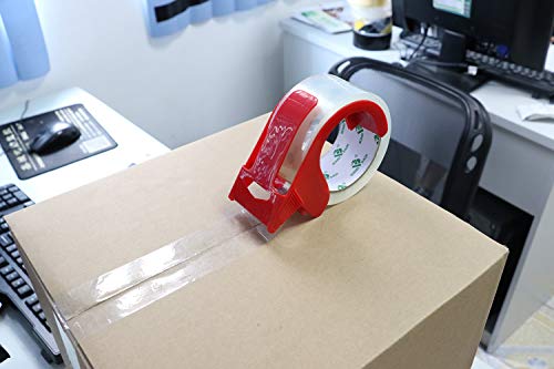BOMEI PACK No Noise Quiet Clear Packing Tape, Heavy Duty Packaging Tape, Refill Rolls for Sealing Packing and Shipping, 2.4Mil 1.88Inch 55Yards 6rolls, with Free Dispenser