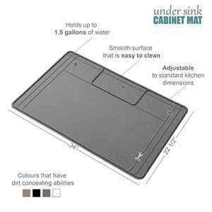 Famous Rhino - The Original Under Sink Mat - Silicone Waterproof mat, Adjustable, Easy to Clean, Kitchen cabinet liner, Disifenction Surface - 34" x 22" or smaller