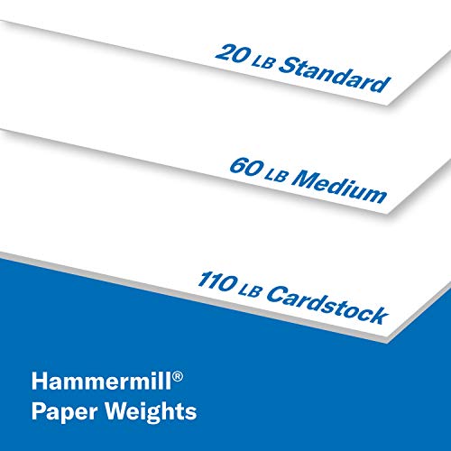 Hammermill White Cardstock, 110 Lb, 8.5 x 11 Colored Cardstock, 1 Pack (200 Sheets) - Thick Card Stock, Made in the USA, 168380R