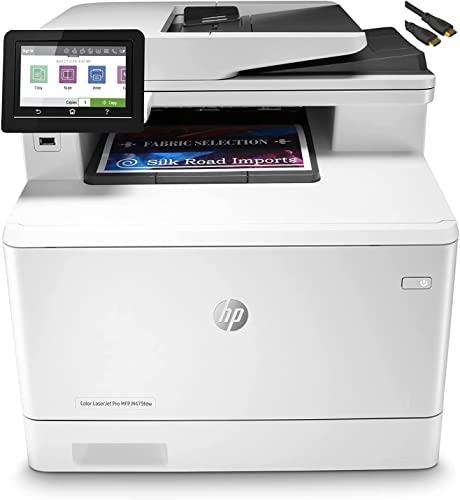 HP Color Laserjet Pro M479fdw Wireless Laser Printer, Print Scan Copy Fax, Auto 2-Sided Printing, 28 ppm, 250-sheet, 512MB, 8.5x14,Compatible with Alexa, Wulic Printer Cable