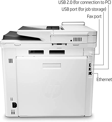 HP Color Laserjet Pro M479fdw Wireless Laser Printer, Print Scan Copy Fax, Auto 2-Sided Printing, 28 ppm, 250-sheet, 512MB, 8.5x14,Compatible with Alexa, Wulic Printer Cable
