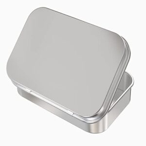 6 Pcs Metal Hinged Tin Box Container Mini Portable Small Storage Container Kit with Lid for Home Storage 3.7x2.3x0.8 Inch, Silver