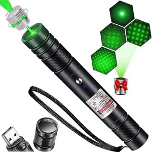 Long Range Green Laser Pointer, Green Laser Pointer High Power, Laser Pointer Powerful High Power Laser Pointer, USB Rechargeable Laser Pointer for Outdoor Hunting in Camping and Hiking