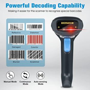 OBZ 2D Barcode Scanner for Computers, USB Wired 1D 2D QR Code Scanner, Automatic Handheld Bar Code Reader with USB Cable for Retail Store, Library, Warehouse, Express, POS and Computer Plug and Play