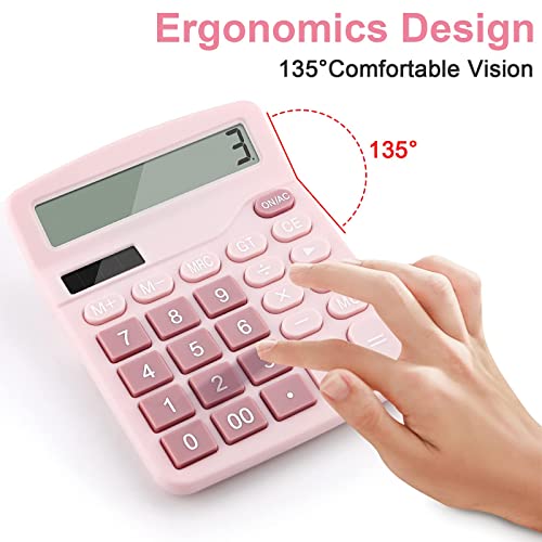 Ellieea Desk Calculator Large Display Pink