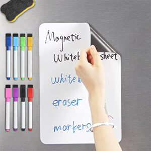 magnetic dry erase whiteboard for fridge,easy to write and clean refrigerator magnets for whiteboard flexible with magnetic markers and eraser