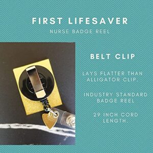 First Lifesaver Nurse Badge Reel - Retractable Nursing Badge Reel with Charm for Nurses, Nursing Students, NP (Be Kind)