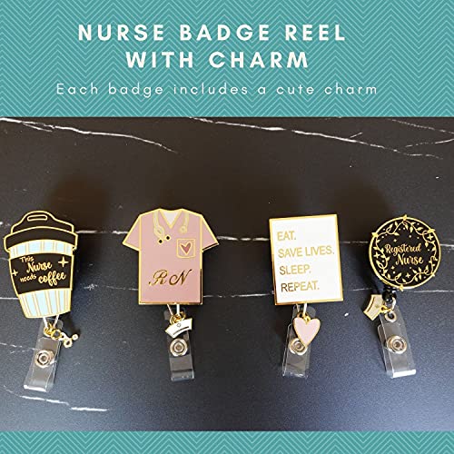 First Lifesaver Nurse Badge Reel - Retractable Nursing Badge Reel with Charm for Nurses, Nursing Students, NP (Be Kind)