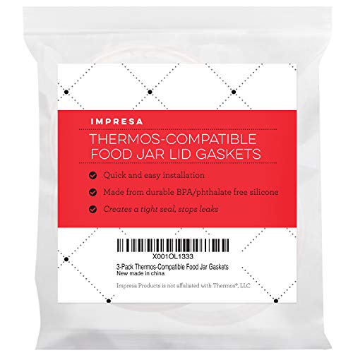 [3 Pack] Impresa Gaskets fits Thermos Stainless King Food Jar 16 and 24 Ounce – Seals / O-Rings With No BPA /Phthalate / Latex - Replacement for 16 and 24 Ounce Containers