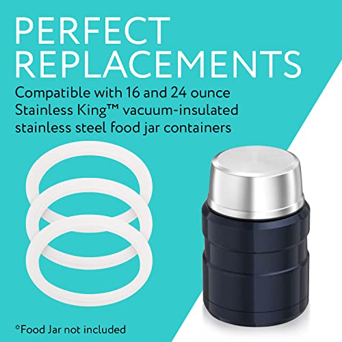 [3 Pack] Impresa Gaskets fits Thermos Stainless King Food Jar 16 and 24 Ounce – Seals / O-Rings With No BPA /Phthalate / Latex - Replacement for 16 and 24 Ounce Containers