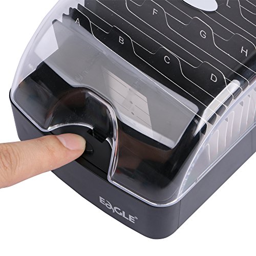Eagle Business Card Holder Case Box Plastic Push-Button Storage up to 350 Cards