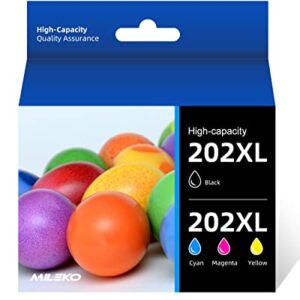 202XL Ink Cartridges Remanufactured Replacement for Epson 202 XL 202XL Ink Cartridges T202 XL Ink Cartridges for Epson Printer Workforce WF-2860 Home XP-5100 All-in-One Inkjet (4 Pack, BCMY)