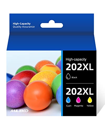 202XL Ink Cartridges Remanufactured Replacement for Epson 202 XL 202XL Ink Cartridges T202 XL Ink Cartridges for Epson Printer Workforce WF-2860 Home XP-5100 All-in-One Inkjet (4 Pack, BCMY)