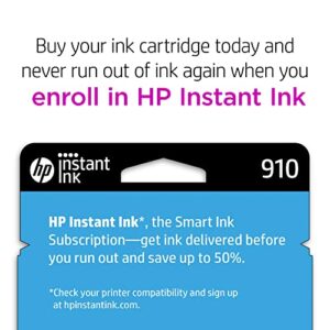 HP 910 Magenta Ink Cartridge | Works with HP OfficeJet 8010, 8020 Series, HP OfficeJet Pro 8020, 8030 Series | Eligible for Instant Ink | 3YL59AN