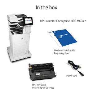 HP LaserJet Enterprise MFP M634z Monochrome All-in-One Printer with built-in Ethernet, 2-sided printing, extra paper trays & 3-bin stapler/stacker (7PS96A)