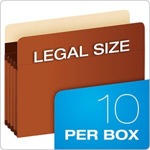 Pendaflex Expanding Accordion File Pockets, Extra Durable, Expands 3.5", Legal Size, Reinforced with Dupont Tyvek Material, 10/Box (15423)